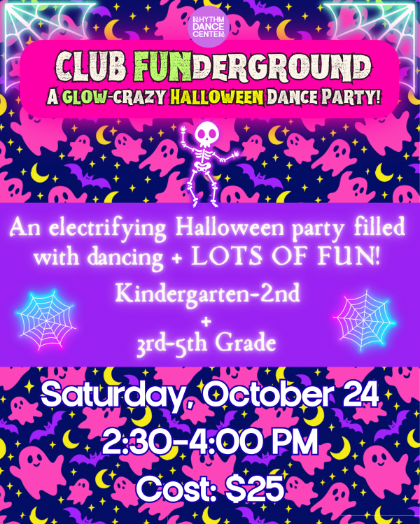 Calling all ghosts, ghouls, pop stars, superheroes Halloween icons! Grab your favorite costume and get ready to head underground for an electrifying Halloween party filled with dancing, games, glow-in-the-dark fun, treats, prizes LOTS of FUN!